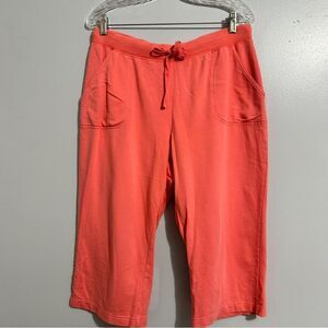 Sun Bay coral capri cotton pants with pockets size PL